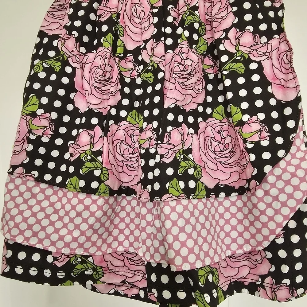 Hatch & Cloak Bye Bye Birdie Scoop Neck Wrap Dress Floral Polka Dot Size 2T